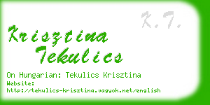 krisztina tekulics business card